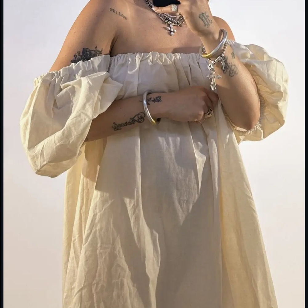 MAYA MEYER Peasant midi dress
